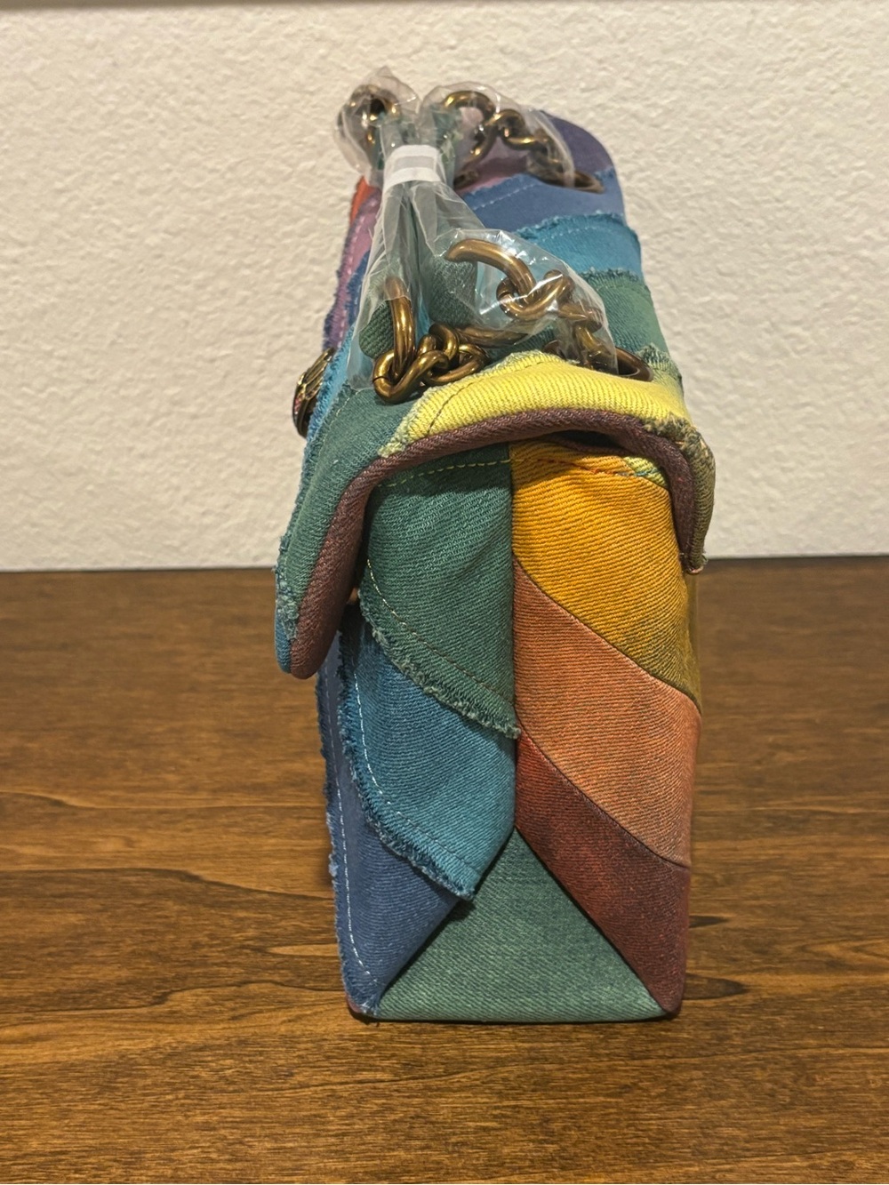 Kurt Geiger Multicolor Denim Diagonal Stripe Crossbody Bag - Picture 9 of 14